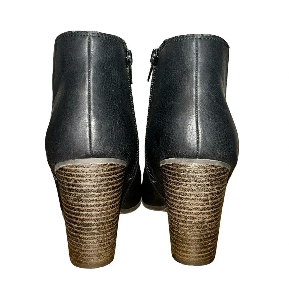 Fergalicious • Punch Ankle Booties, Black, Block Heel, Zippered, Size 9.5 - Picture 4 of 8